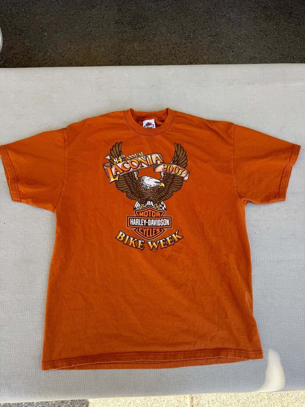 Harley-Davidson T-Shirt Size XL Orange Laconia Bike Week 2007